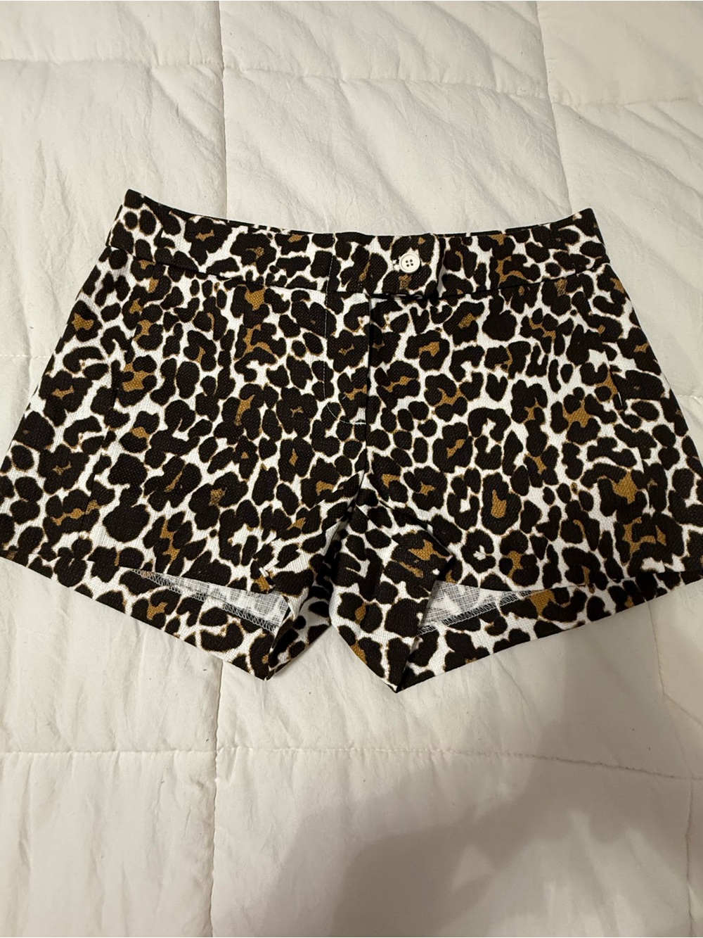 J. Crew Leopard Print High-Waist Shorts in Black, White & Brown - Picture 2 of 6